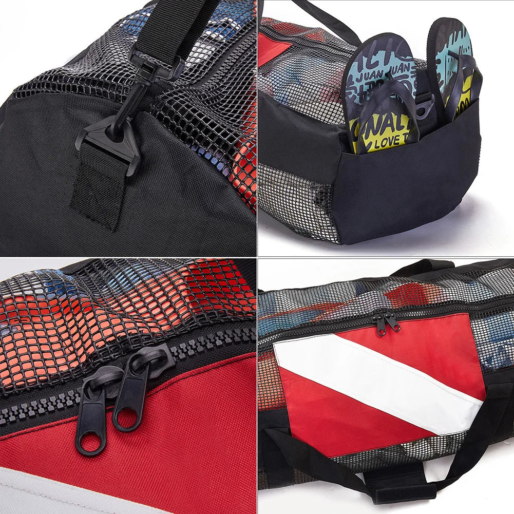 Extra Large Scuba Diving Mesh Tote With Adjustable Strap