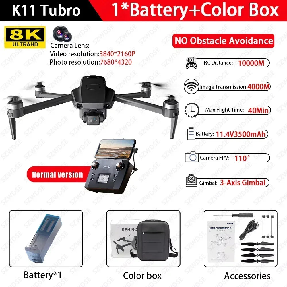 Cole K11 Turbo Drone Aerial 8K HD Dual Camera With Airdrop