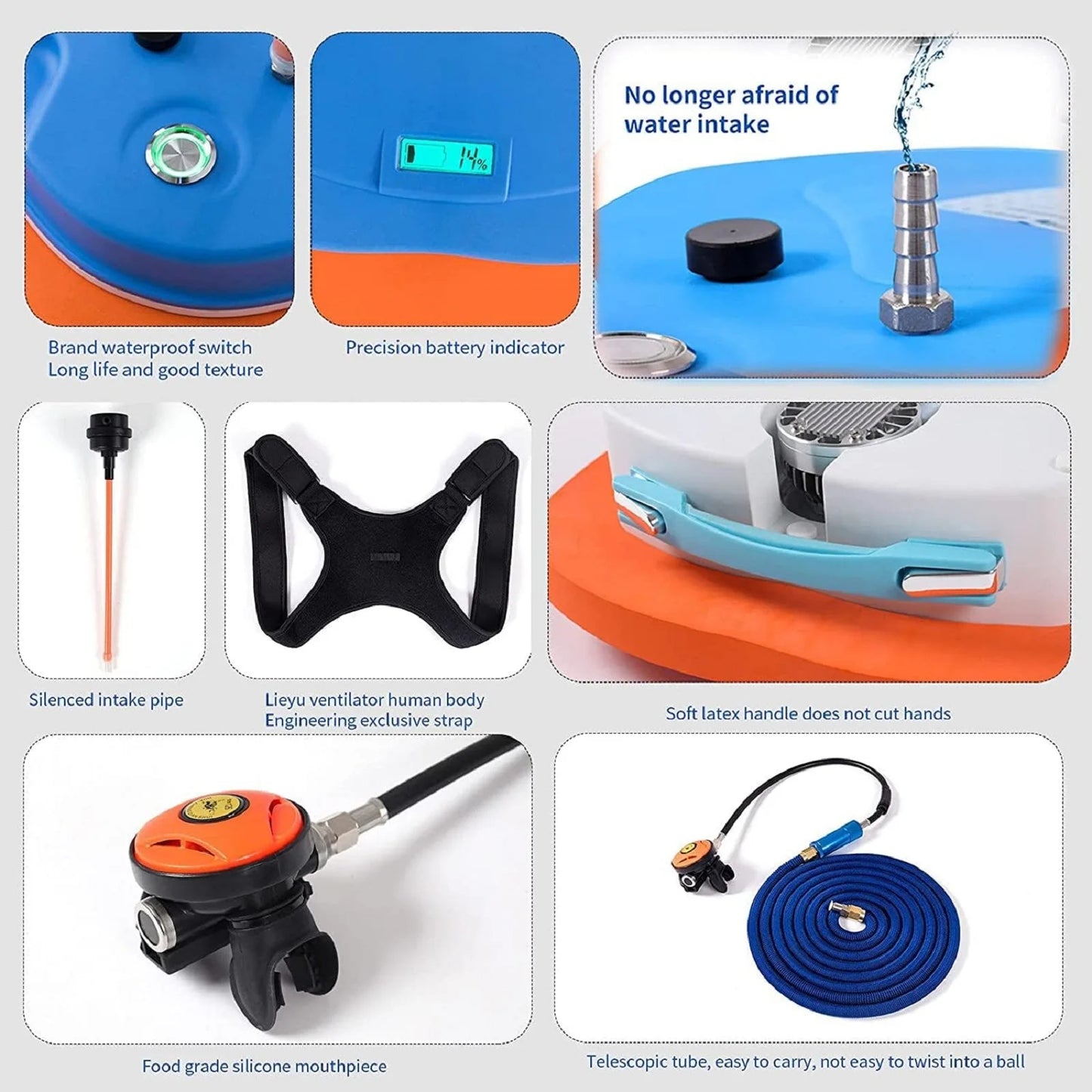 Tudiving Waterproof Portable Scuba Tankless Dive Regulator