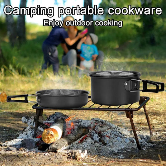 Camping Cooking Set Camping Cookware Travel Tableware Outdoor Picnic Set Teapot For 2-3 Peaple Non-stick Pots Assorted Sets