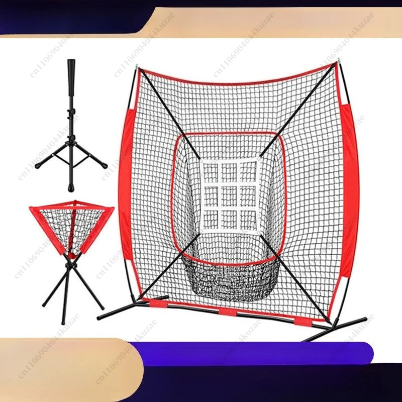 7x7 Baseball Softball Practice Net, Indoor Outdoor Portable Rebound Strike Net for Bat Hitting Training