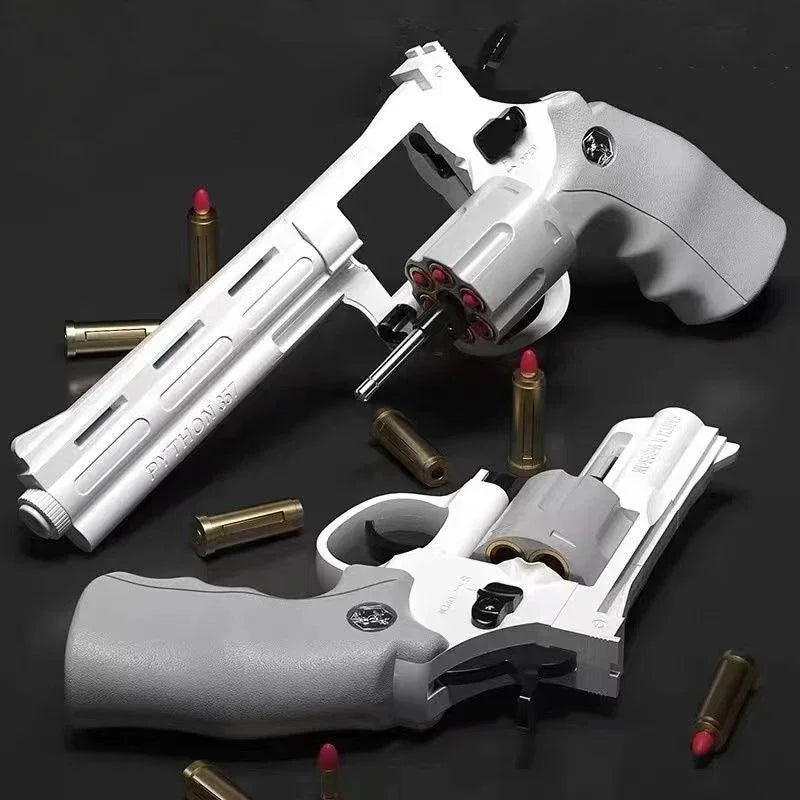 WEZP5 357 Revolver Launcher Pistol EVA Soft Dart Bullet Toy Gun Airsoft CS Outdoor Shooting Game Paintball Kids Adult Gift