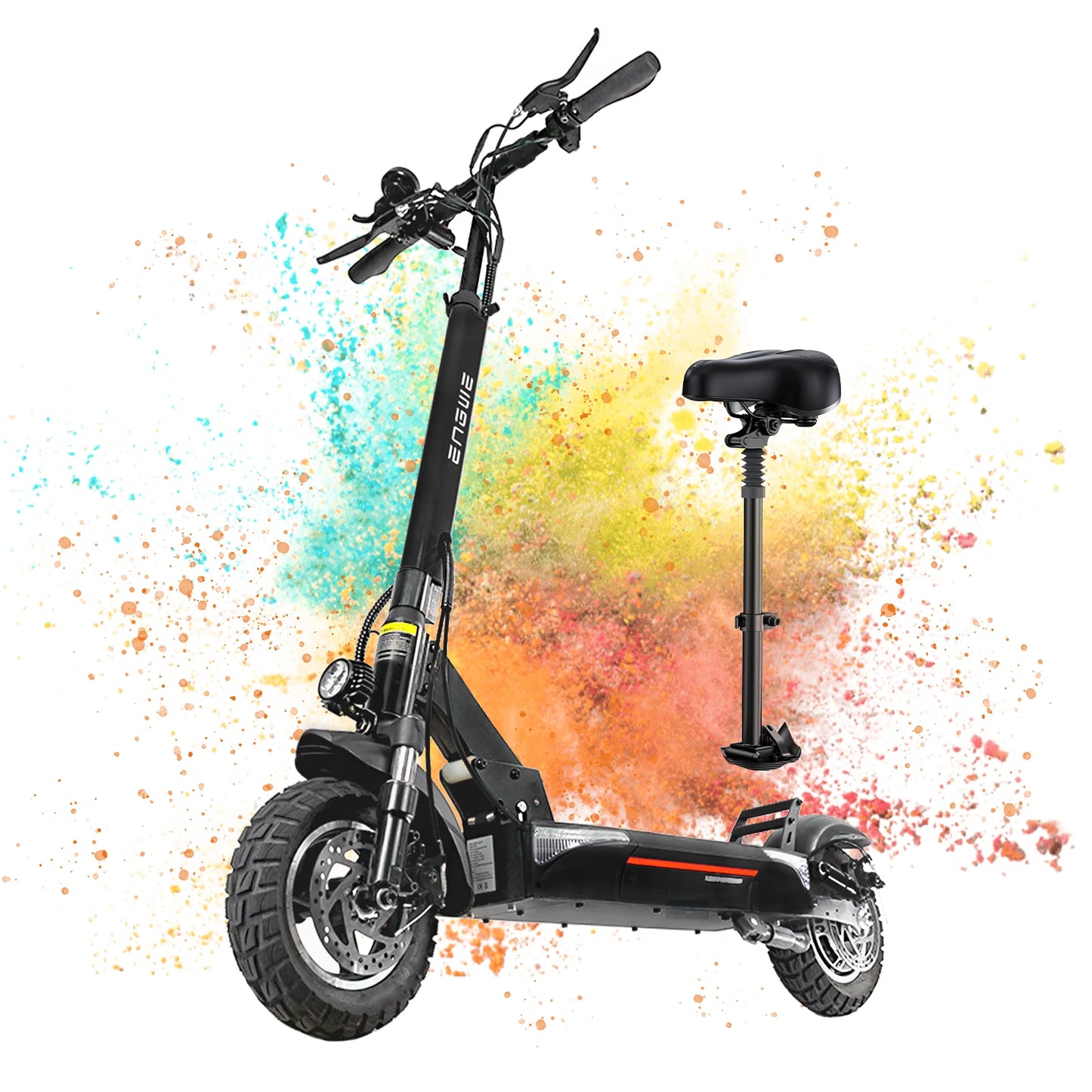 ENGWE 830W Peak Electric Folding Scooter, 48V 18.2AH, 43.5 Miles Range, 28mph, 10*4.0 Tires, Full Suspension, City & Rough Road