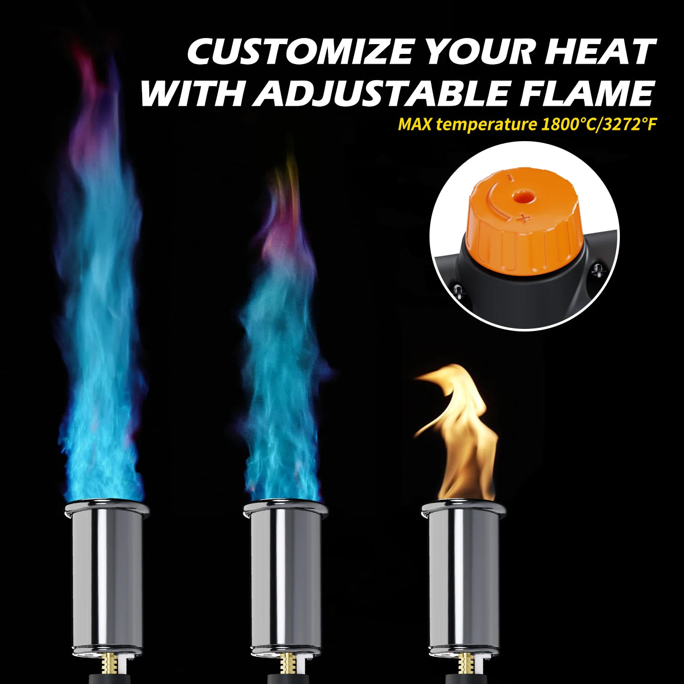 Powerful Propane Torch, Kitchen Cooking Torch, Flamethrower Meater Torch Lighter, Adjustable Blow Torch(Not Include Gas Tank)