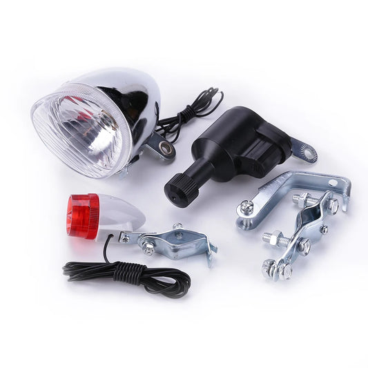Bike Dynamo Lights Set Battery Free Headlight Rear