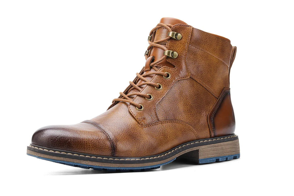Classical Men Boots 2025 Fashion Comfortable Spring Leather Boots with Zipper