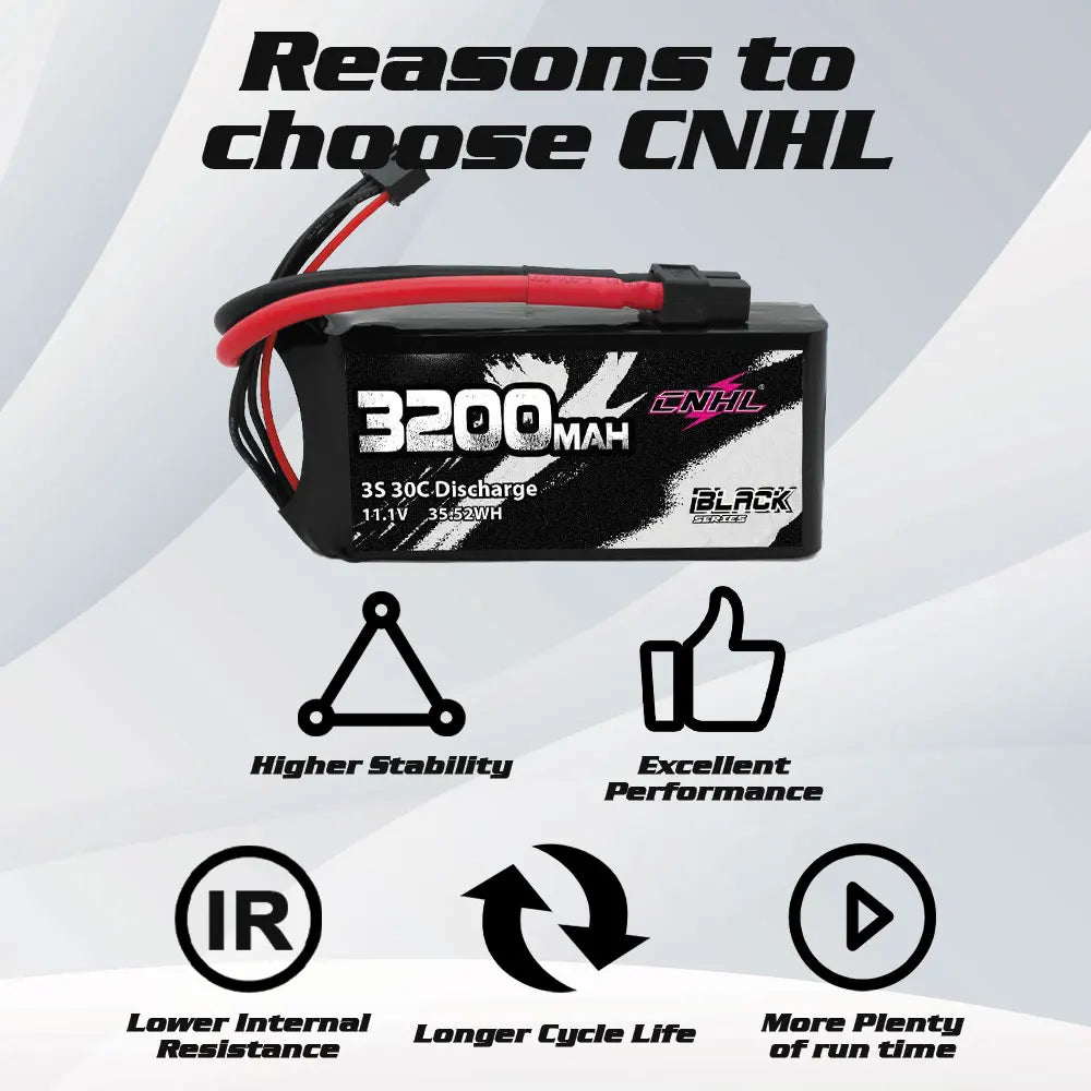 CNHL 3S 2200mAh LiPo Battery 11.1V 40C 2 Pack XT60 RC FPV