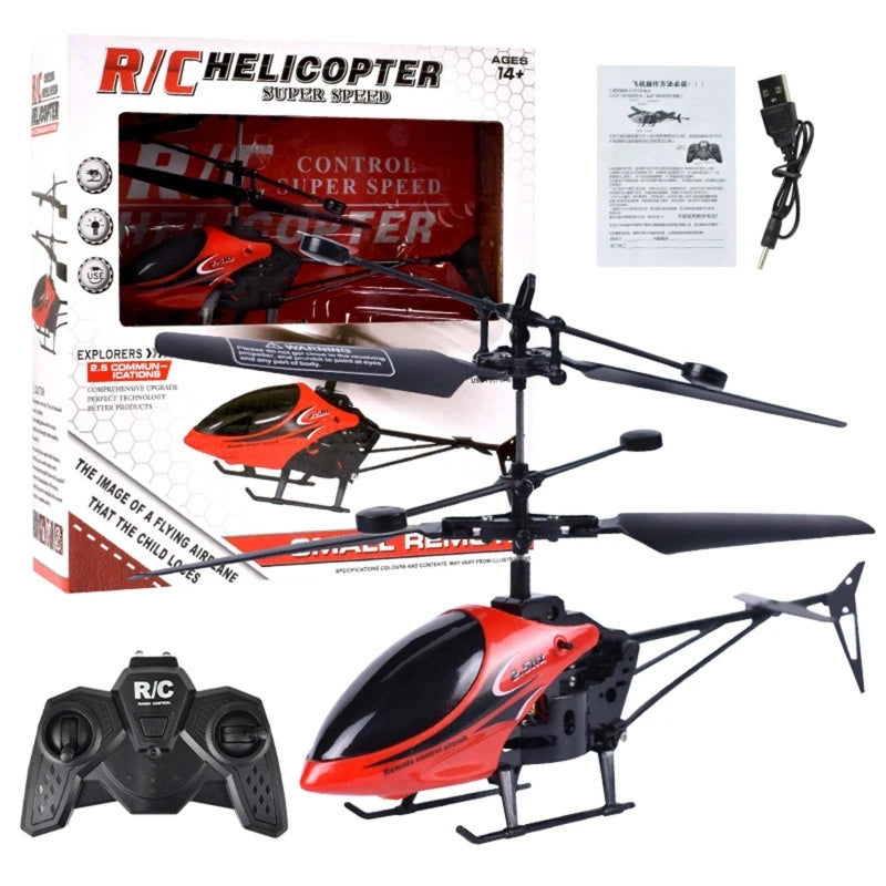 RC Helicopter Drone with Light Electric Flying Toy Radio Remote Control Aircraft Indoor Outdoor Game Model Gift Toy