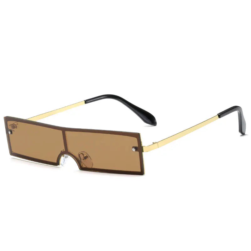 Rectangular Sunglasses Narrow Metal Frame UV400 Unisex