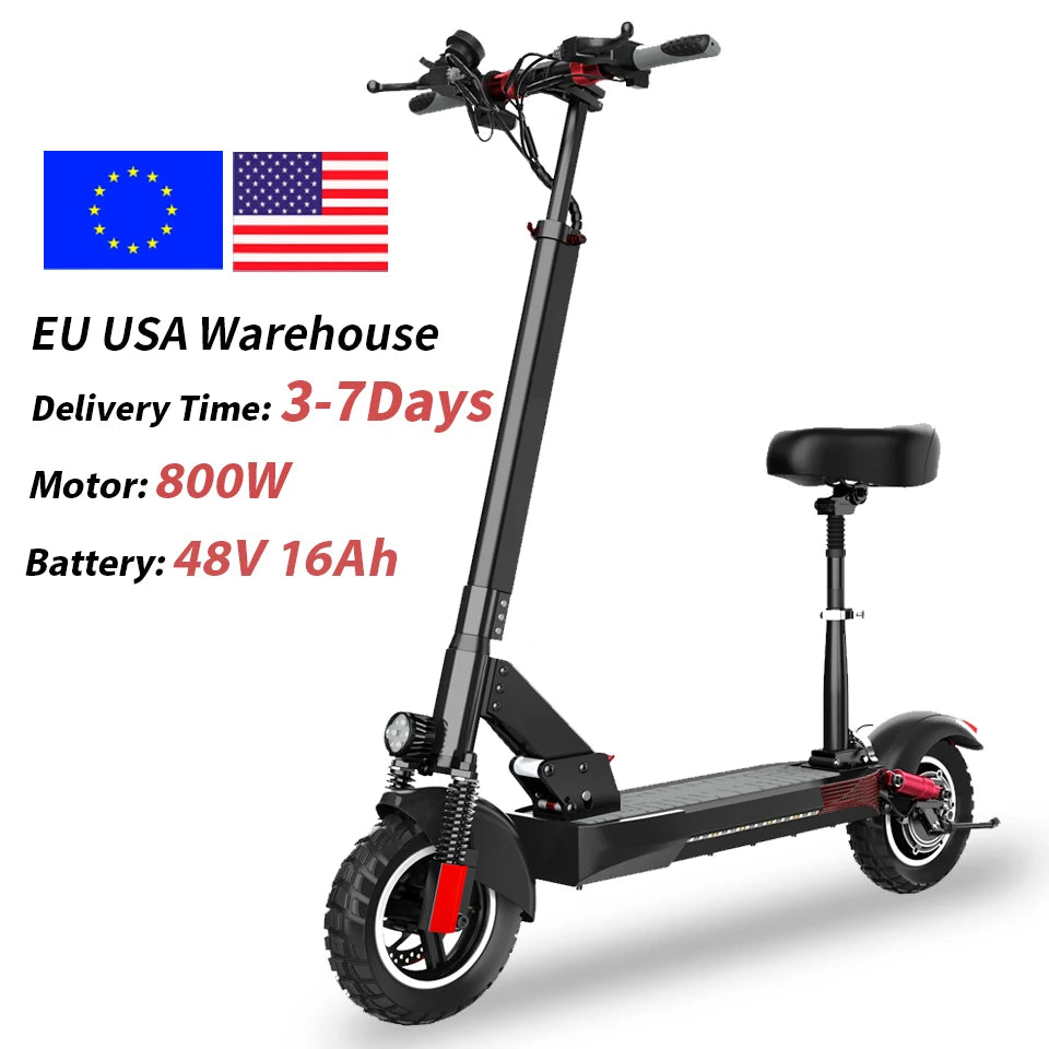 EU US USA Warehouse Foldable 2 Wheel Portable Mobility Electric Scooter 800w For Adult