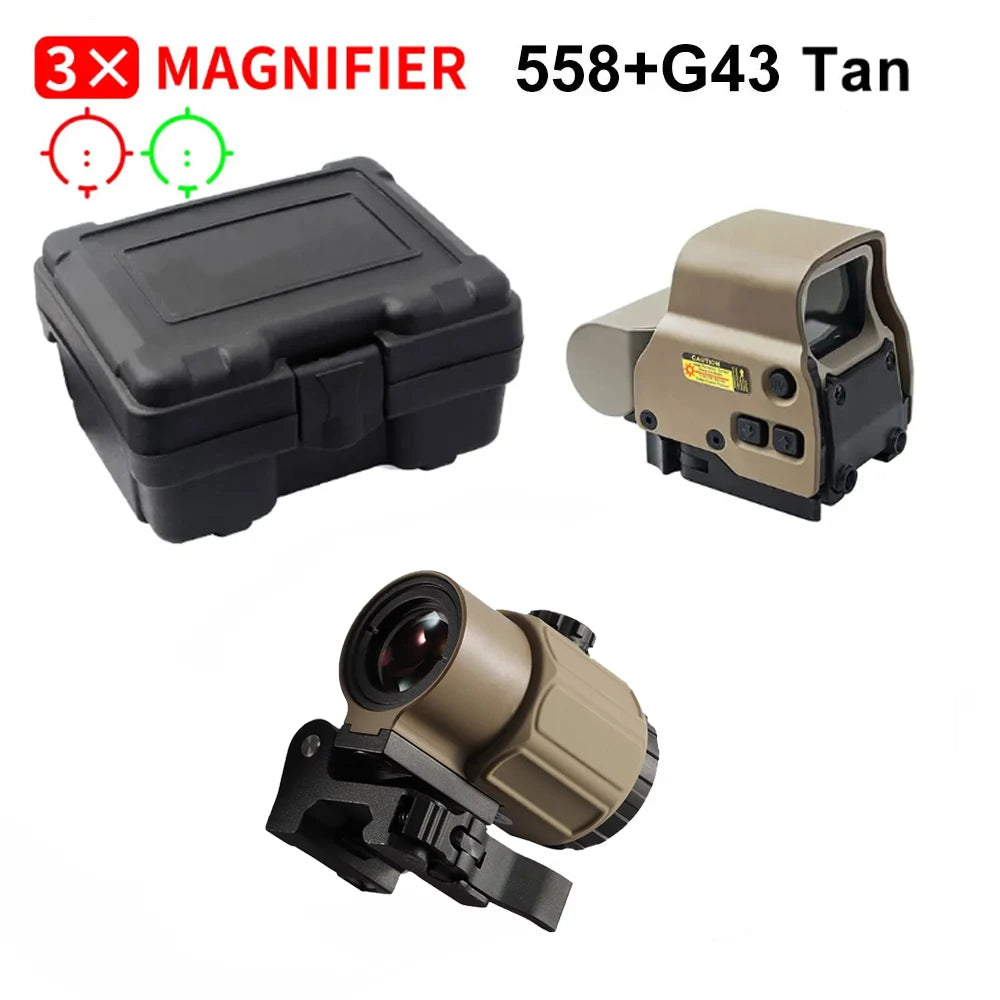 558 Holographic Collimator Sight Red Dot Optic With Rail
