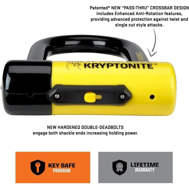Kryptonite New York FAHGETTABOUDIT Mini Bike U-Lock, Heavy Duty Anti-Theft Bicycle U Lock Sold Secure Gold