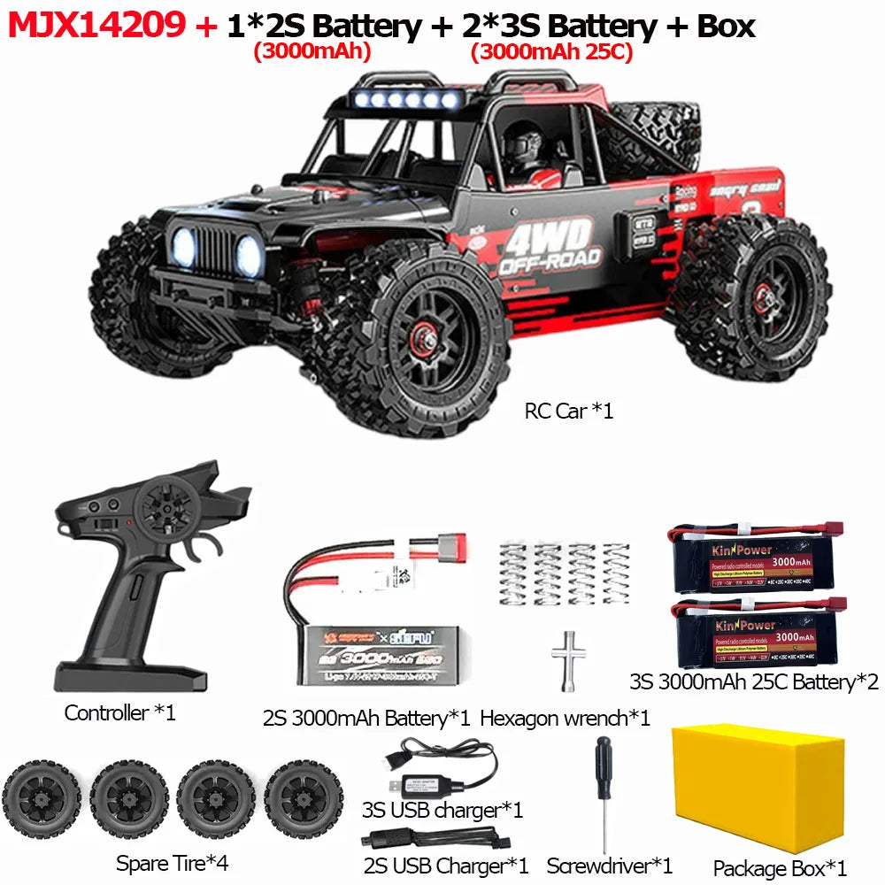 HYPER GO 75km/h MJX 14209 14210 V3.0 1/14 RC Car Brushless 2.4G Remote Control 4WD Off-road Racing RC Truck Electric Hobby Toy