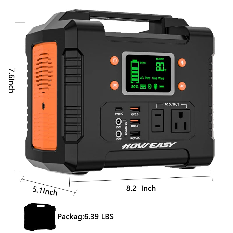 Howeasy 300W Portable Power Station 236Wh Generator 110V