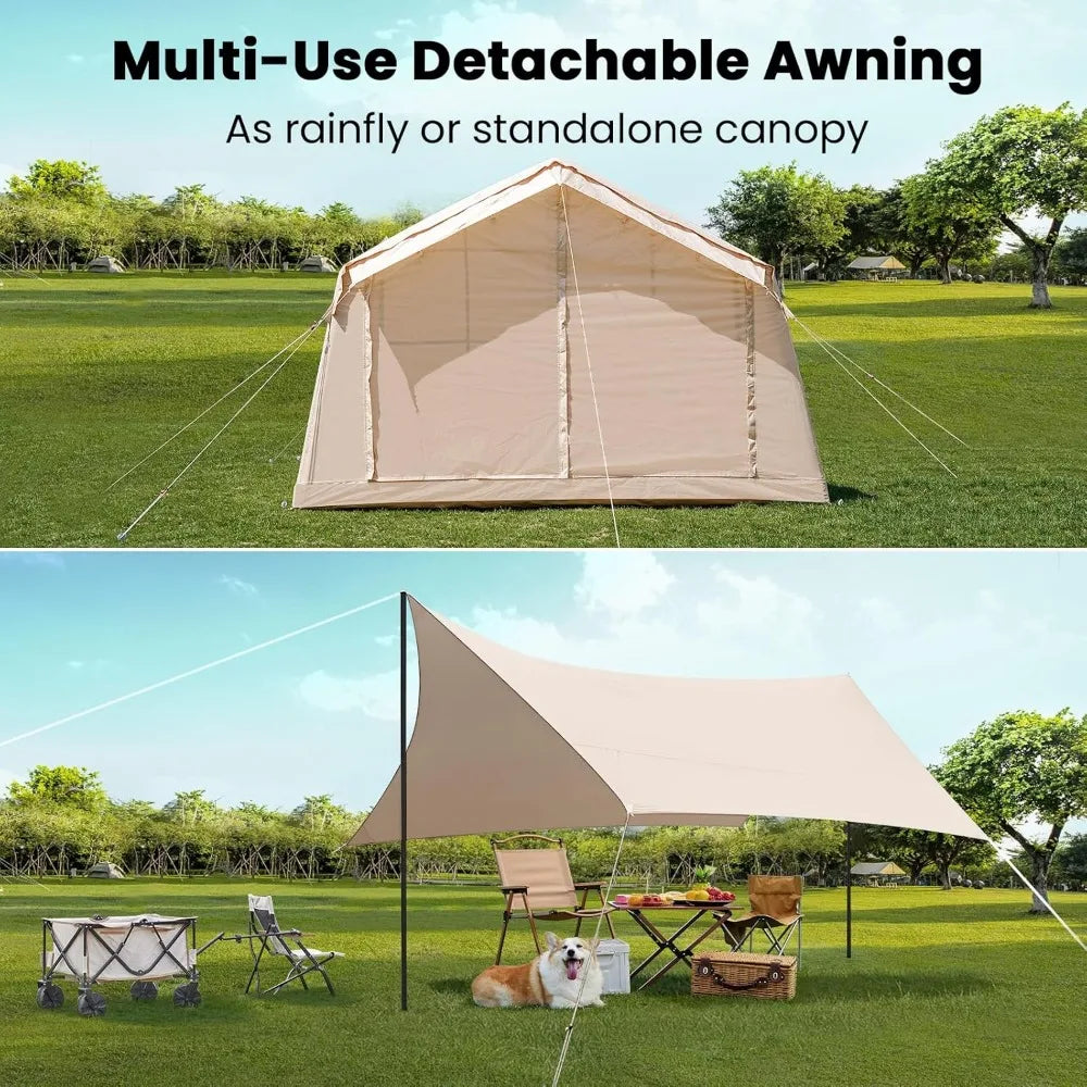 Inflatable Tents for Camping, Blow Up Tent with Hand Pump, Easy Setup Inflatable Hot Tent with Stove Jack, Waterproof Oxford Air