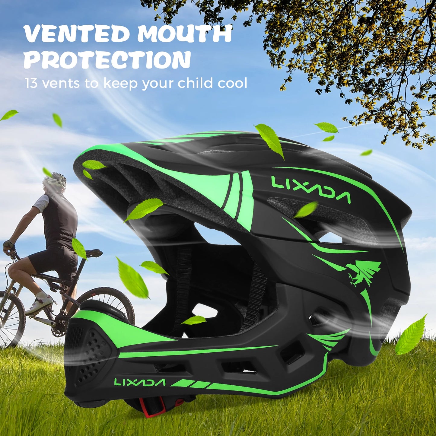 Lixada Kids Detachable Full Face Helmet For Cycling