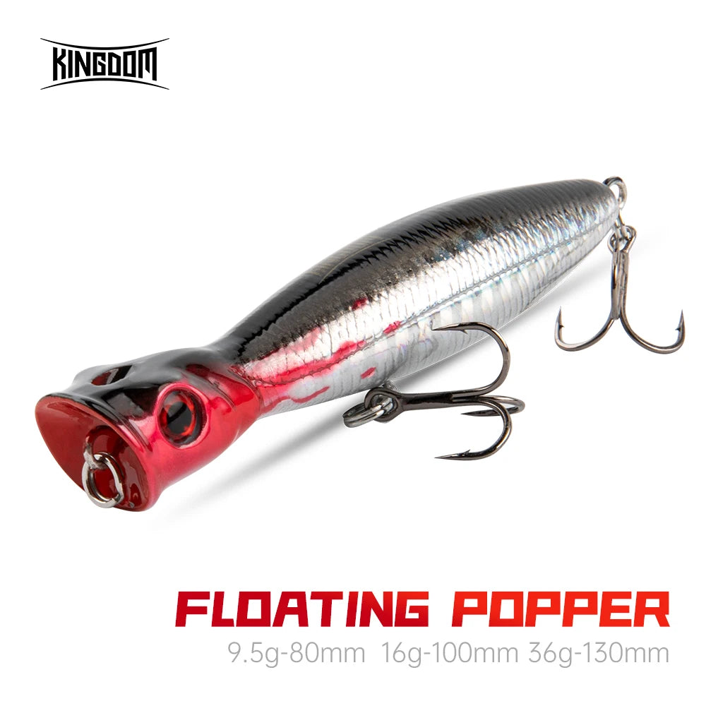 Kingdom Fishing Lures Topwater Popper 8cm 10cm 13cm Floating