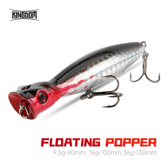 Kingdom Fishing Lures Topwater Popper 8cm 10cm 13cm Floating
