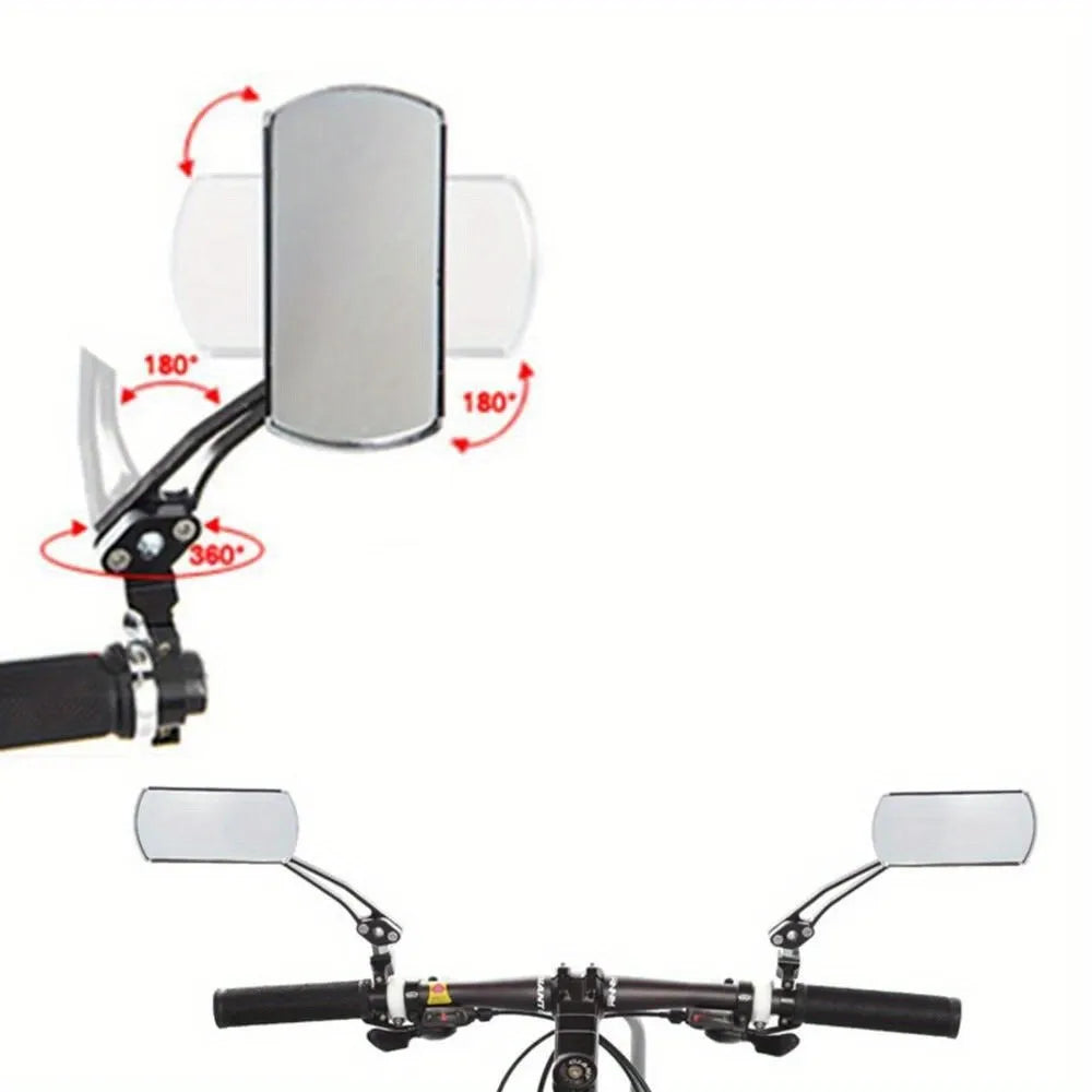 Adjustable Rotatable Bicycle Rear View Mirror On Handlebar