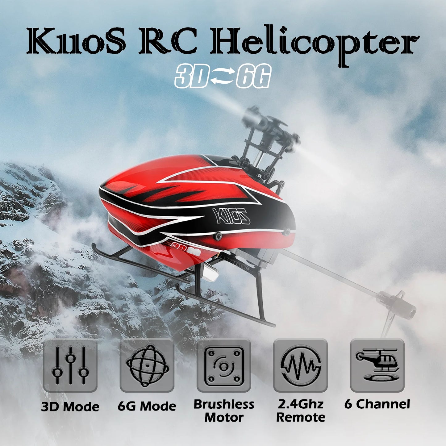 WLtoys K110S RC Helicopter 3D 6G Brushless With 3 Batteries