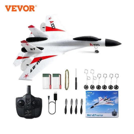 VEVOR SU27 RC Plane 2.4G Foam Airplane With Two Batteries