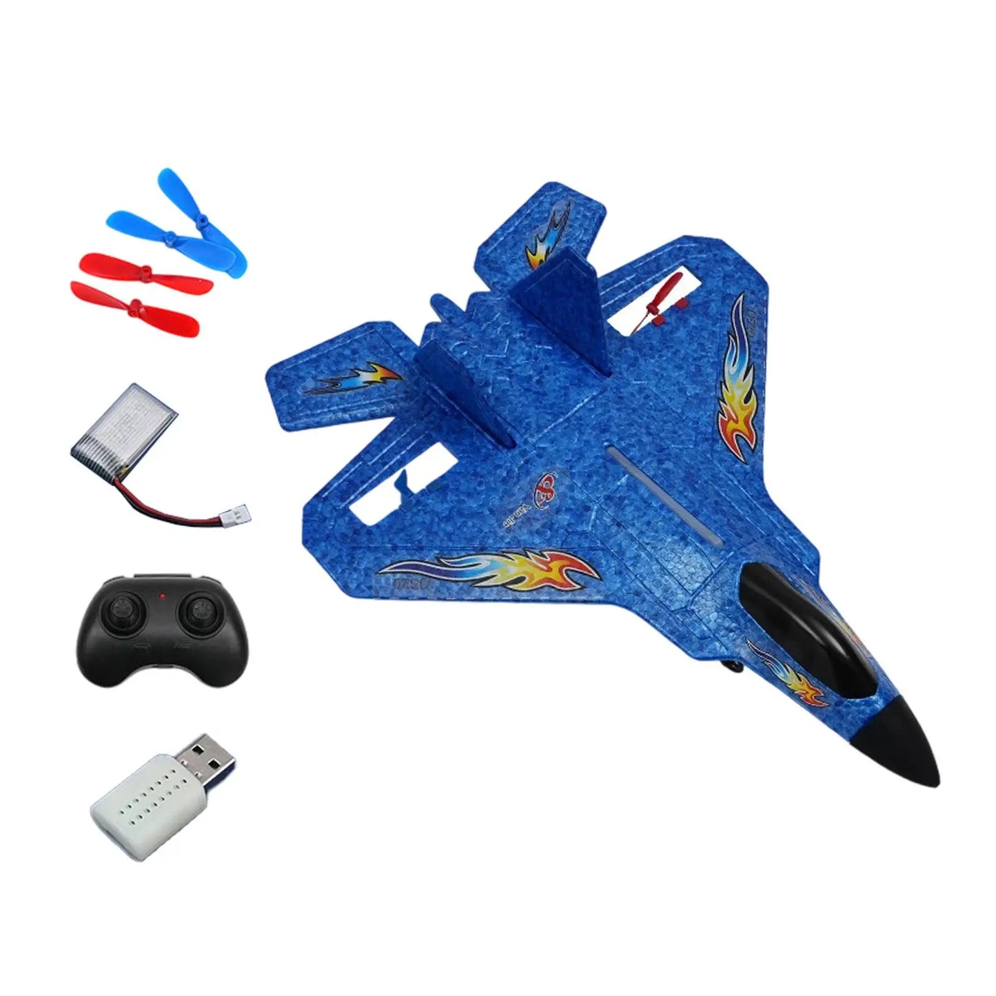 Foam RC Airplane Toy Rechargeable Remote Control Plane with Gyro Night Flight LED Glider for Children Adult Training