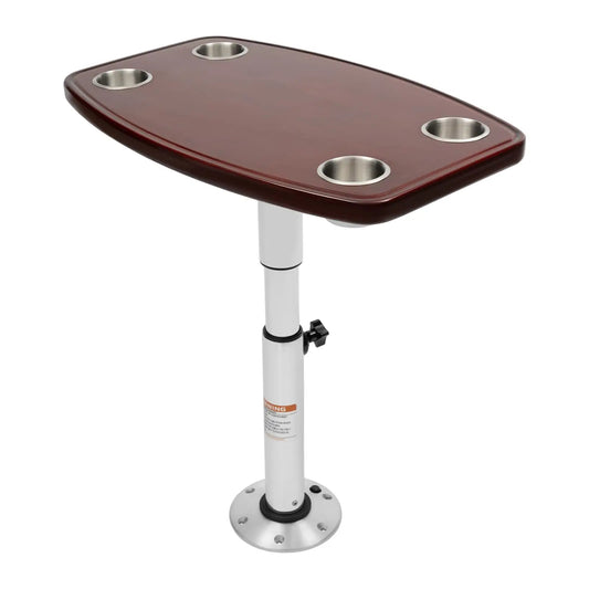 RV Boat Table Marine Caravan Pedestal Oak Adjustable Height