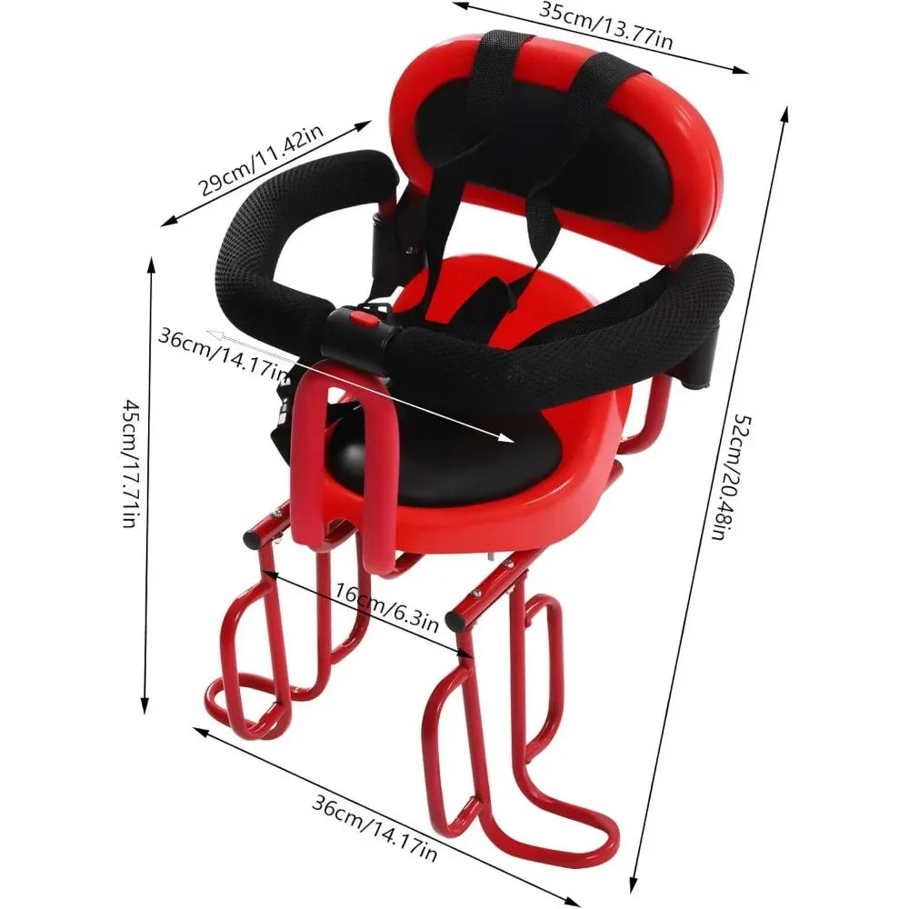Rear-Mounted Baby Bike Seat - Adjustable Safety Belt & Soft Cushion, Fit for Adult Bicycle, Portable Back Child Carrier (1-6Year