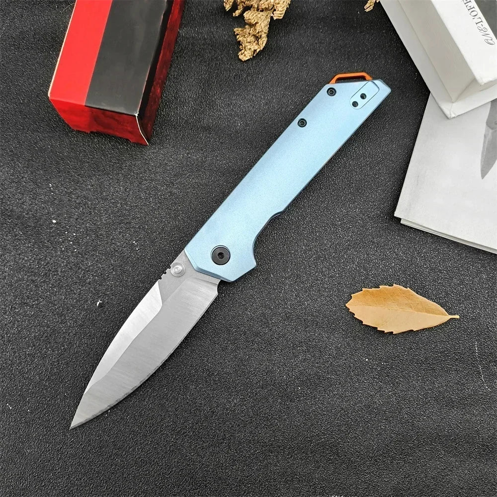 KS Iridium 2038 Aluminum Folding Knife with D2 Steel Blade A Lightweight and Durable Fishing Knife for Outdoor Emergencies