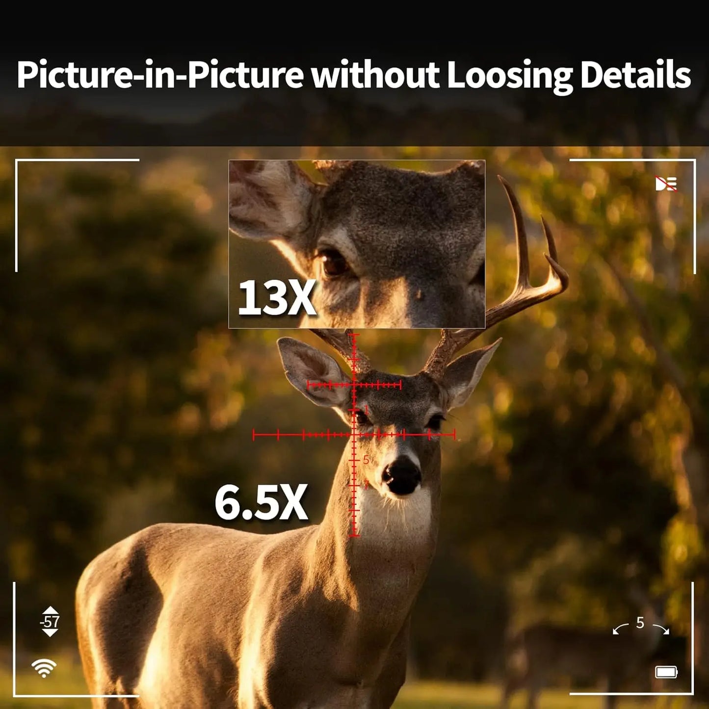 Day&Night Vision Rifle Scope, HD Digital Night Vision Hunting Riflescope Monocular with WiFi, Gyroscope&E-Compass,