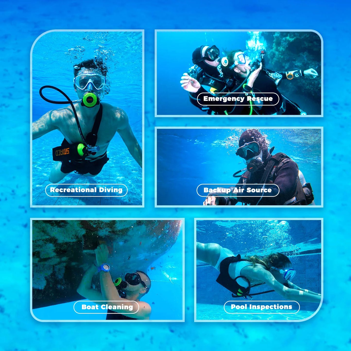 Smaco Scuba Tank 1L Mini Oxygen Cylinder Diving Gear