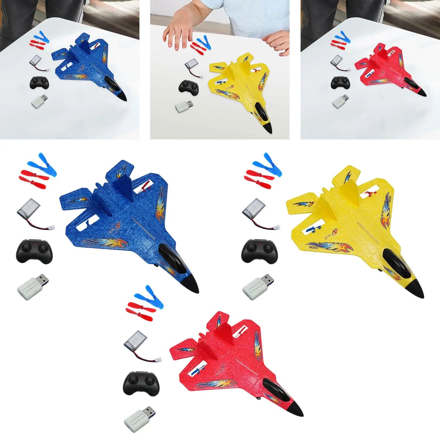 Foam RC Airplane Toy Rechargeable Remote Control Plane with Gyro Night Flight LED Glider for Children Adult Training