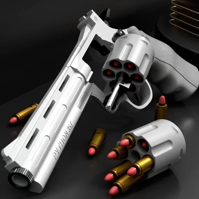 WEZP5 357 Revolver Launcher Pistol EVA Soft Dart Bullet Toy Gun Airsoft CS Outdoor Shooting Game Paintball Kids Adult Gift