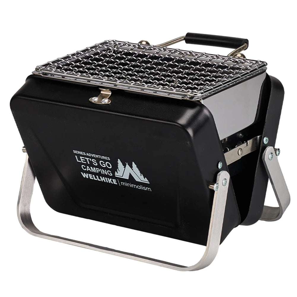 WELLHIKE Outdoor BBQ Oven Picnic Bonfire Furnace camping equipment Stainless Steel Lightweight Cooking Grill for Patio Backyard