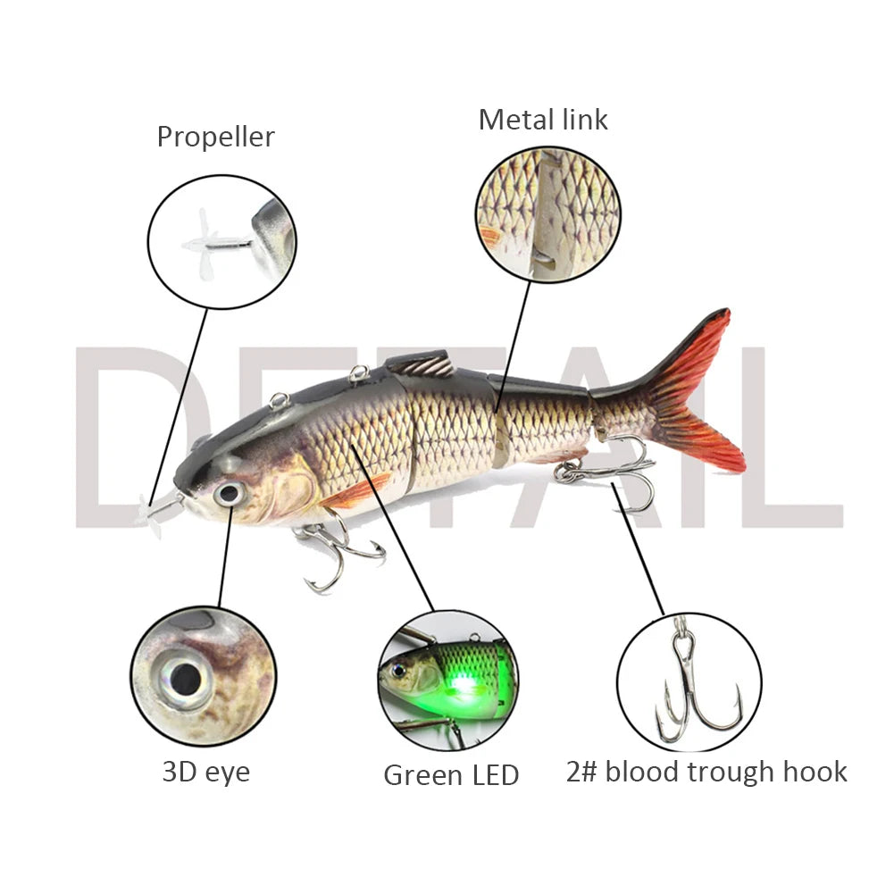 Robotic USB Rechargeable Swim Bait Wobbler for Pike Carp