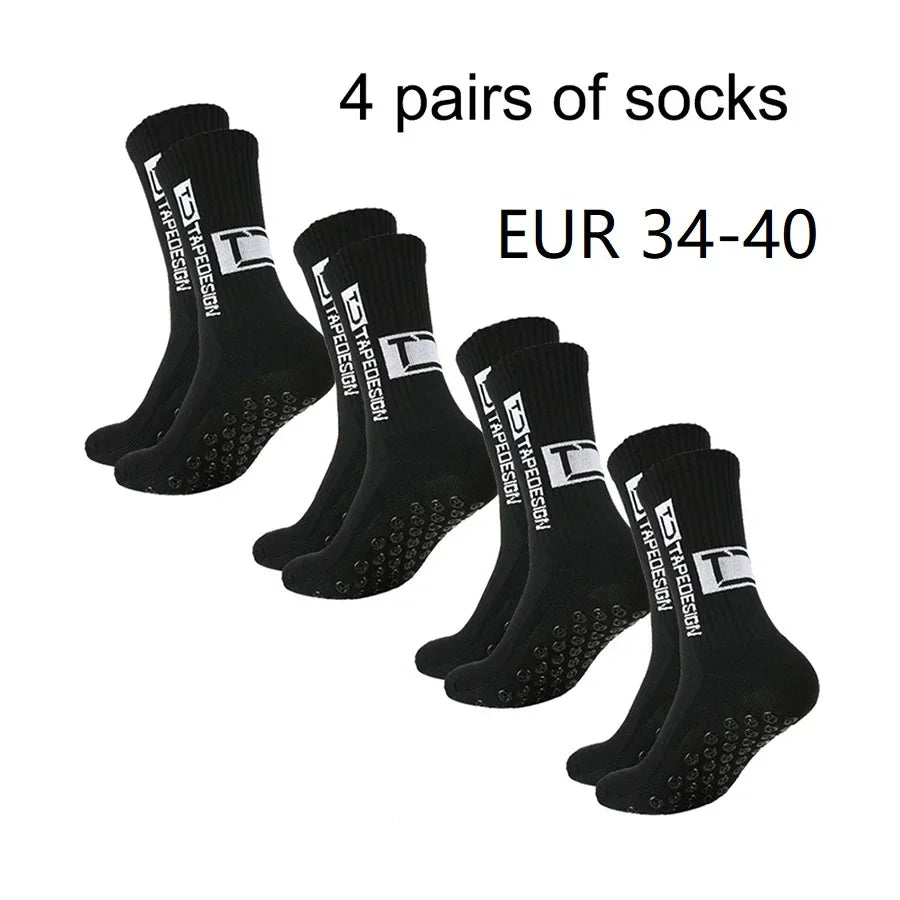 4 pairs of new TC mid tube glued football socks for sports training and competition, non slip and breathable socks