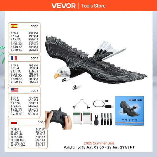 SucceBuy RC Plane Wingspan Eagle Fighter 2CH 2 Batteries