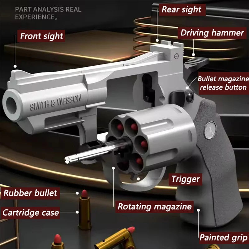 Revolver Soft Bullet Toy Gun Mechanical Repeating 357 Pistol Shell Throwing ZP5 Boy Non Injury Fighting Weapon Toy Gift