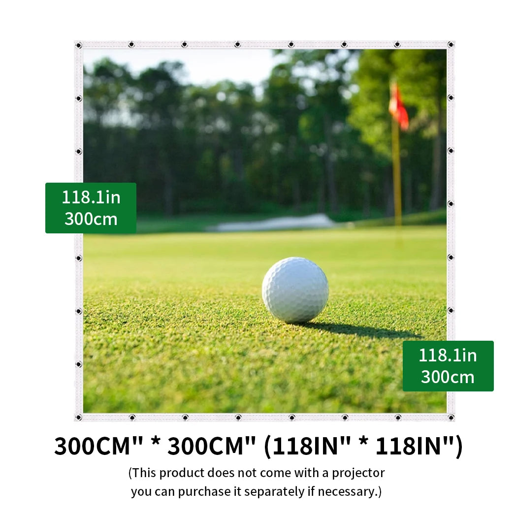 Caiton Golf Ball Simulator Impact Display Projection Screen, Indoor White Cloth Material, Golf Exercise Target