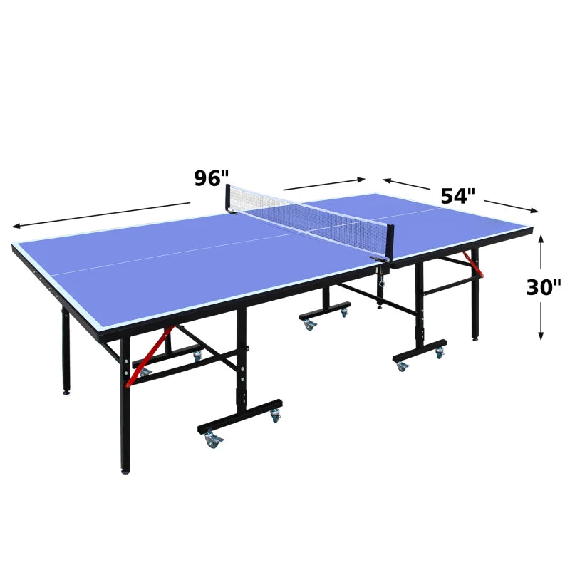 8Ft Mid Size Foldable & Portable Ping Pong Set For Indoor Games With Net  2 Table Tennis Paddles And 3 Balls
