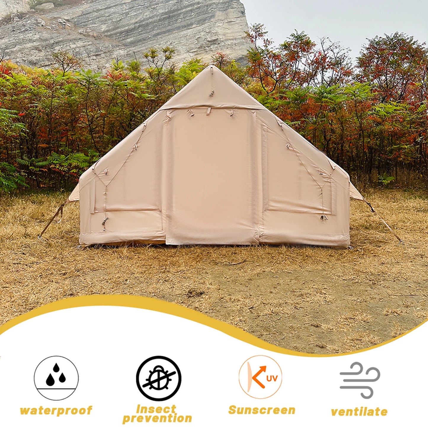 Self Supporting Inflatable Camping Tent Setup Waterproof