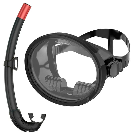 Oval Spearfishing Mask Classic Retro Panoramic View Goggles