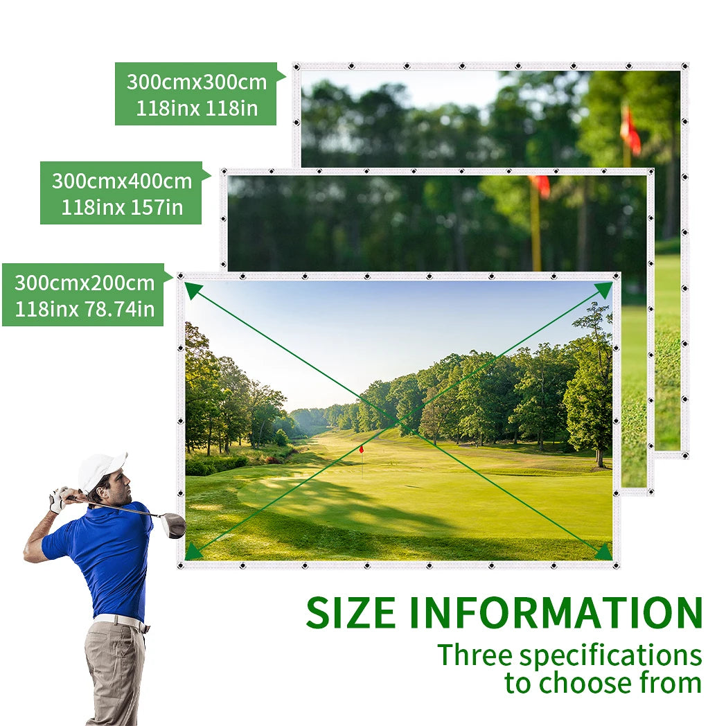 Caiton Golf Ball Simulator Impact Display Projection Screen, Indoor White Cloth Material, Golf Exercise Target