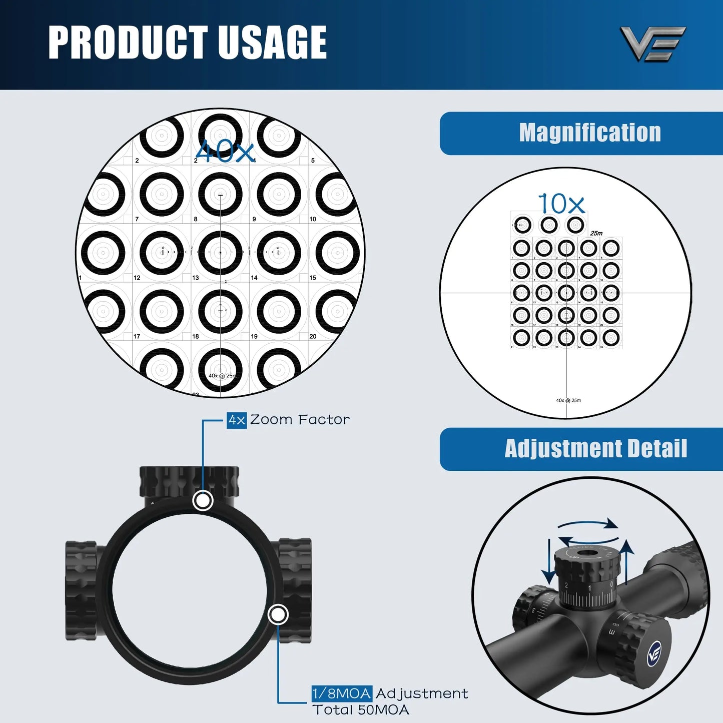 Vector Optics Sentinel X 10 40x50 Center Dot Riflescope