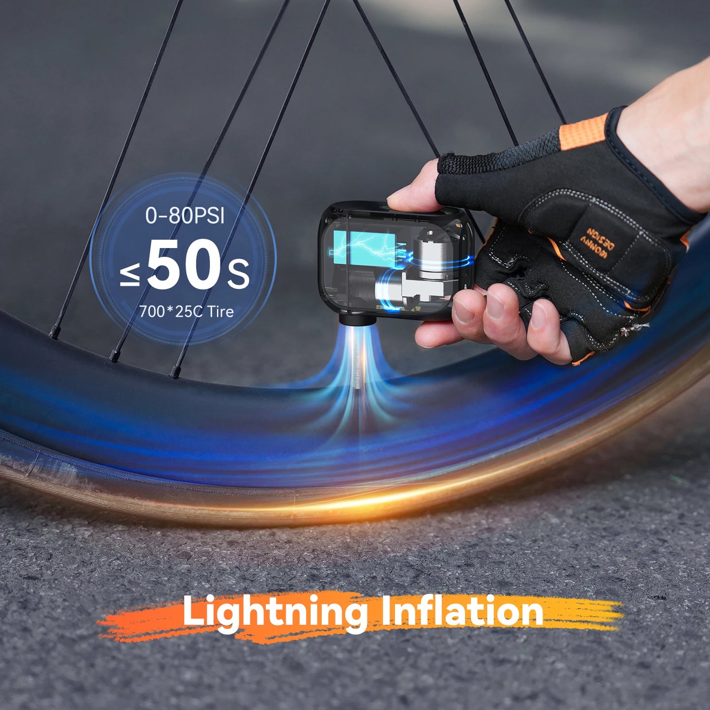 Yanoutway AT1 Pro Mini Electric Tire Inflator With Screen