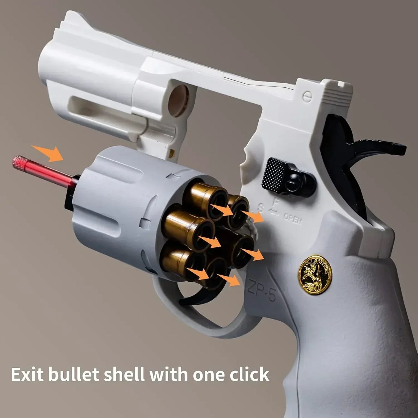 WEZP5 357 Revolver Launcher Pistol EVA Soft Dart Bullet Toy Gun Airsoft CS Outdoor Shooting Game Paintball Kids Adult Gift