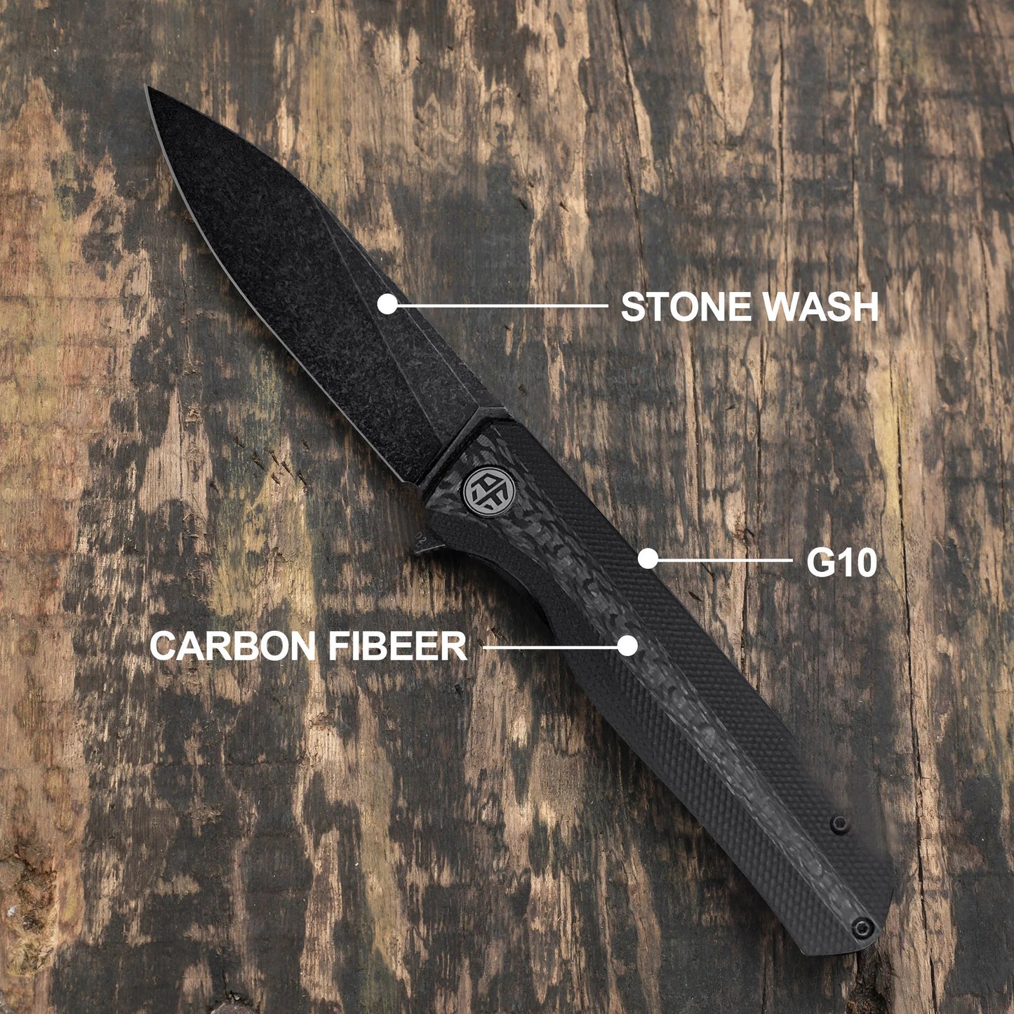 Petrified fish folding knife D2 steel Blade G10 handle pocket knife ball bearings outdoor hunting camping EDC tool knives PF818