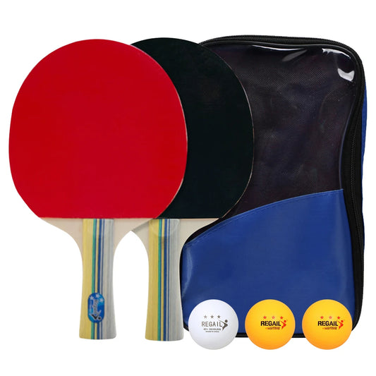 Non Slip Ping Pong Rackets Set with 2 Paddles 3 Balls and Storage Bag Ideal for Advanced Table Tennis Training