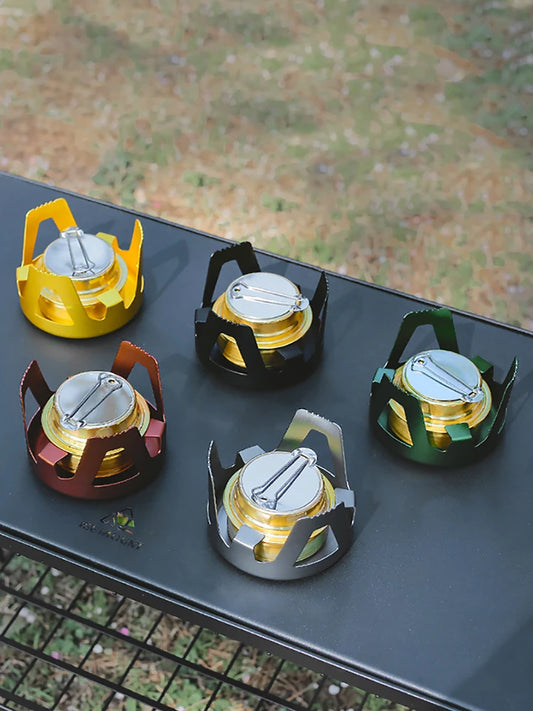 Alcohol Stove Adjustable Firepower Portable Mini Alcohol Stove Aluminum Alloy Bracket 360 Degree Combustion for Outdoor Picnic