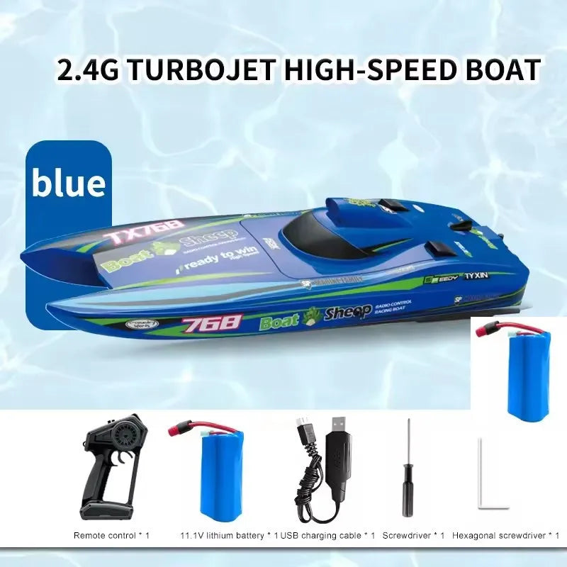 2.4G Brushless RC Speedboat 40CM Large Remote Control Turbojet Speedboat Ship 30km/h High Speed Watercraft Toys for Children Toy